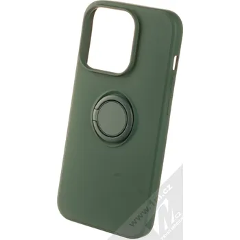 Pouzdro na mobilní telefon 1Mcz Grip Ring ochranný kryt s držákem na prst pro Apple iPhone 14 Pro tmavě zelená (forest green)