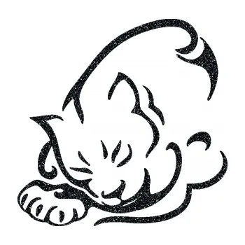 Samolepící dekorace SAMOLEPKA Kočka 030 levá (85 - Ultra Metalic černá) NA AUTO, NÁLEPKA, FÓLIE, POLEP, TUNING, VLASTNÍ TEXT, TISK, AUTOSAMOLEPKY.cz, POLEPY, OBRÁZEK, LOGO, SAMOLEPKY