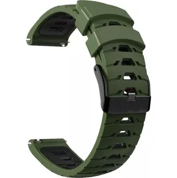 eses Silikonový vzorkovaný řemínek - Zeleno černý, 22 mm