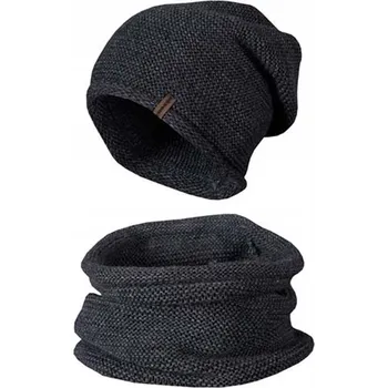 Čepice Dámský zimní set Mark - čepice a tunel, grafitové barvy