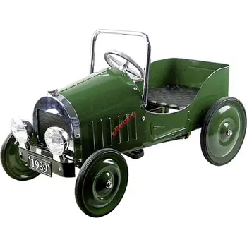 Odrážedlo Goki 14073 kovové šlapací auto 1939 zelené