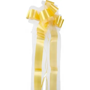 Svatební dekorace Santex Mašle stahovací s tylem žlutá