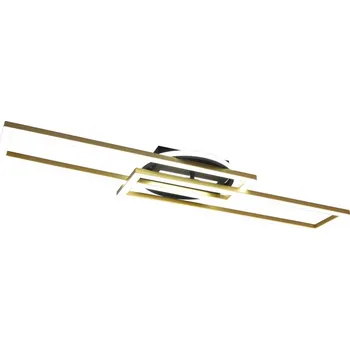 Trio Leuchten R67183108 TWISTER - Stropní LED svítidlo s dálkovým ovladačem, LED 30W, 2700 - 6000K, 90 x 24cm, matná mosaz (Stropní lustr stmívatelný dálkovým ovladačem v matné mosazi)
