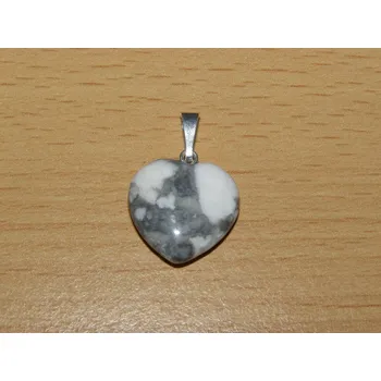 Drahý kámen Magnezit - Přívěsek - srdíčko malé - kpsm35