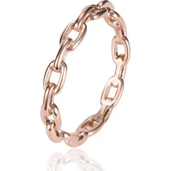 Prsten ORNAMENTI Pozlacený prstýnek Chain rose gold Velikost prstýnku: 16