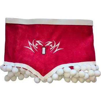 Stínítko do auta Přední záclonka pro IVECO, červená barva a bílé bambule