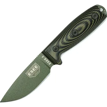 lovecký nůž ESEE Plain ODGreen STD Model 3 3D Sheath Black