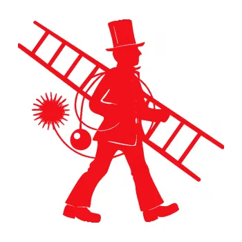 Samolepící dekorace SAMOLEPKA Kominík 001 pravá (10 - červená) NA AUTO, NÁLEPKA, FÓLIE, POLEP, TUNING, VLASTNÍ TEXT, TISK, AUTOSAMOLEPKY.cz, POLEPY, OBRÁZEK, LOGO, SAMOLEPKY