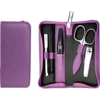 Elegantní kožená manikúra sada 5 dílů 99267 fialová, YES SOLINGEN