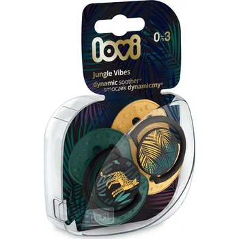 dudlíky Lovi Silikonové dynamické dudlíky 0-3m, Jungle Vibes Boy - hořčice/petrolejová