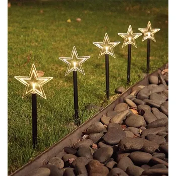 Vánoční dekorace HJ LED světelný zapichovací řetěz 5 LED na baterie styl: malá hvězda