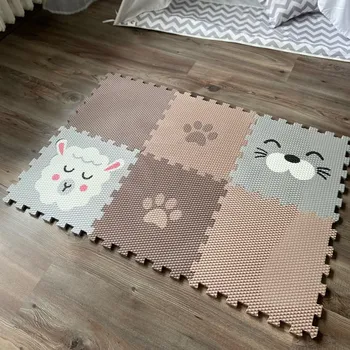 MINIDECKFLOOR PĚNOVÉ PUZZLE 6 DÍLŮ - BERÁNEK, TULEŇ A TLAPKA