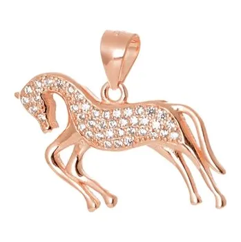 Přívěsek Stříbrný pozlacený přívěšek jednorožec STRZ0891F