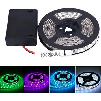 LED osvětlení Lighting LED pásek 2m/60diod 12W/2m IP65 RGB na baterii (LED pásek RGB napájený z baterie)