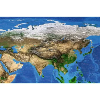 Fototapeta DIMEX | Vliesová fototapeta Satelitní mapa MS-5-1548 | 375 x 250 cm| zelená, modrá, hnědá + Vliesová fototapeta na stěnu DIMEX Satelitní mapa MS51548 v rozměru 375 x 250 cm + lepidlo zdarma