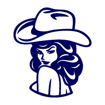 Samolepící dekorace SAMOLEPKA Kovbojka 004 levá (23 - tmavě modrá) NA AUTO, NÁLEPKA, FÓLIE, POLEP, TUNING, VLASTNÍ TEXT, TISK, AUTOSAMOLEPKY.cz, POLEPY, OBRÁZEK, LOGO, SAMOLEPKY