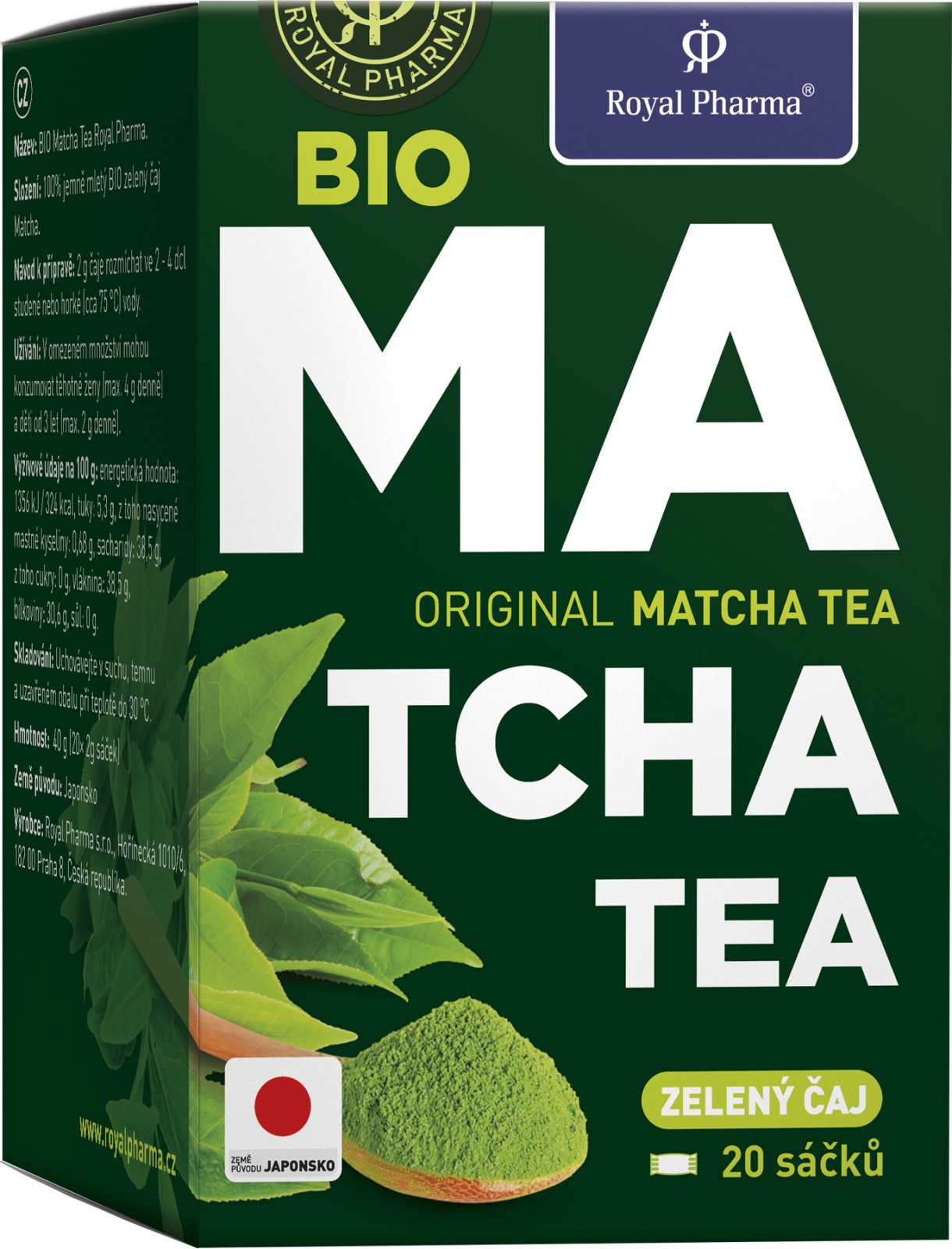 Royal Pharma BIO Matcha Tea 20x 40 g - Zbozi.cz