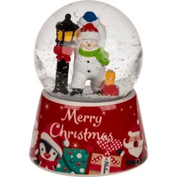 Vánoční dekorace Sněhová koule - Sněhulák LED