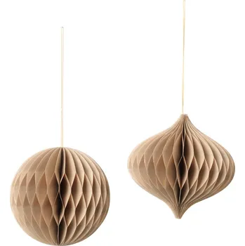 Vánoční dekorace Závěsné vánoční ozdoby v sadě 2 ks Broste CHRISTMAS MIX - přírodní hnědá