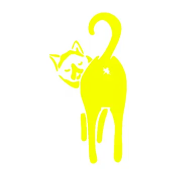 Samolepicí dekorace na vozidlo Kočičí zadek 004 levá (70 - Fluorescentní žlutá) SAMOLEPKA NA AUTO, NÁLEPKA, FÓLIE, POLEP, TUNING, VLASTNÍ TEXT, TISK, AUTOSAMOLEPKY.cz, POLEPY, OBRÁZEK, LOGO, 3D STICKERS