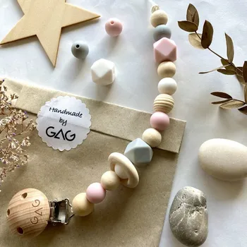 klip na dudlíky GAG design Drždudlík Růžovka