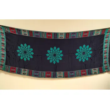 Šátek Šátek tmavěmodrý květinová Mandala Barva: Tyrkysová