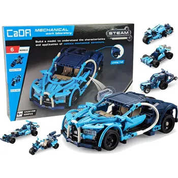ostatní stavebnice CaDA Auto 6v1 modré 509 dílků
