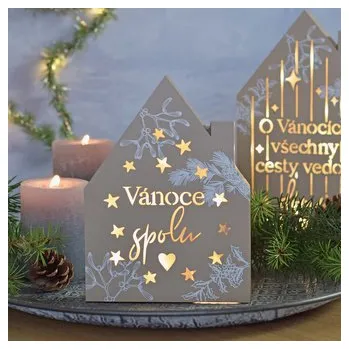 Vánoční dekorace Vánoční LED domeček - Vánoce spolu