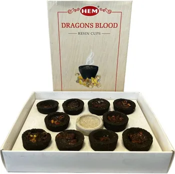 HEM Vonná pryskyřice pro vykuřování Dragon's Blood (pohárky), 10 ks