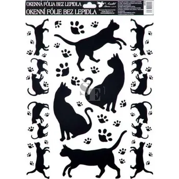 Okenní dekorace Okenní fólie černé kočky mix 893 42x30cm 1031708, Anděl Přerov