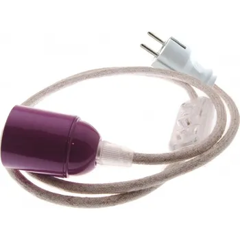 Příslušenství pro svítidlo Textilní kabel Přírodní 36 s objímkou, vypínačem a vidlicí