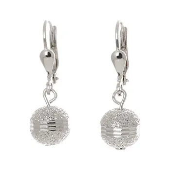 Náušnice Stříbrné visací naušnice kuličky STNAU1313F