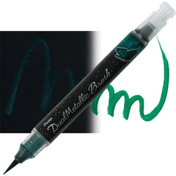 PENTEL Dual Metallic Brush Pen, zelený