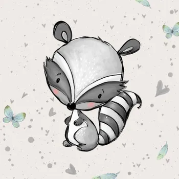 Teplákovina Mývalek na béžové, PZL, panel (E) (Panely a ladící metráž)