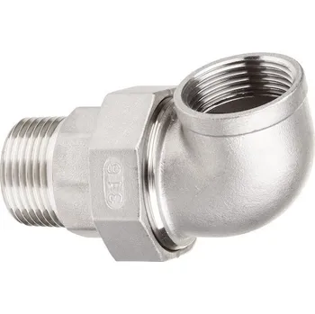 Fitinka Šroubení nerezové rohové závitové NEREZ, s plochým těsněním - vnitřní/vnější závit - INOX holendr - 6/4" TYP316W