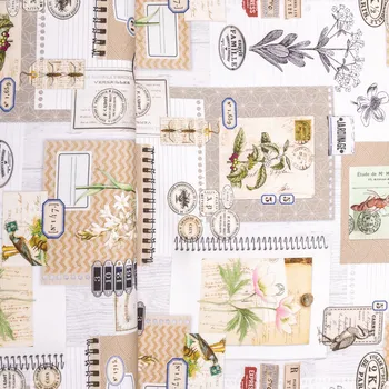 Tegatex Bavlněná látka s digitálním tiskem - Notesy s květinami