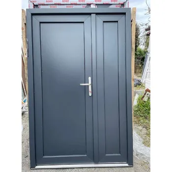 Vchodové dveře SOFT vchodové plastové dveře LANKA plné hladké antracit/bílá, bílá, 130x200 cm