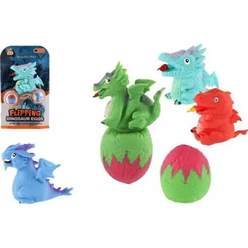 Hračka pro nejmenší Teddies Dinosaurus/vejce obracecí silikon 15 cm