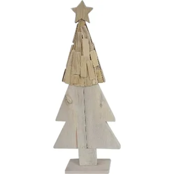 Vánoční dekorace Stromek dřevo 41cm natural (544404)