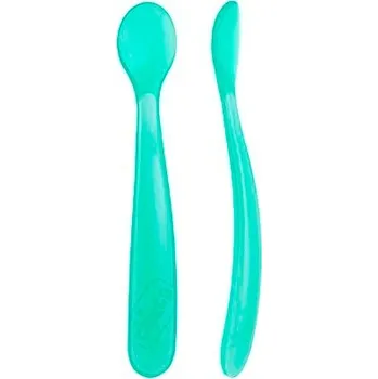 CHICCO Měkké silikonové lžičky 6m + 2ks modré