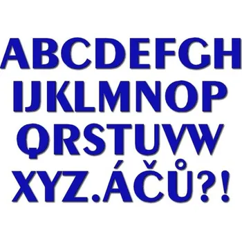 Pelisport Písmena typ X05 - 2,5 cm modré plexi