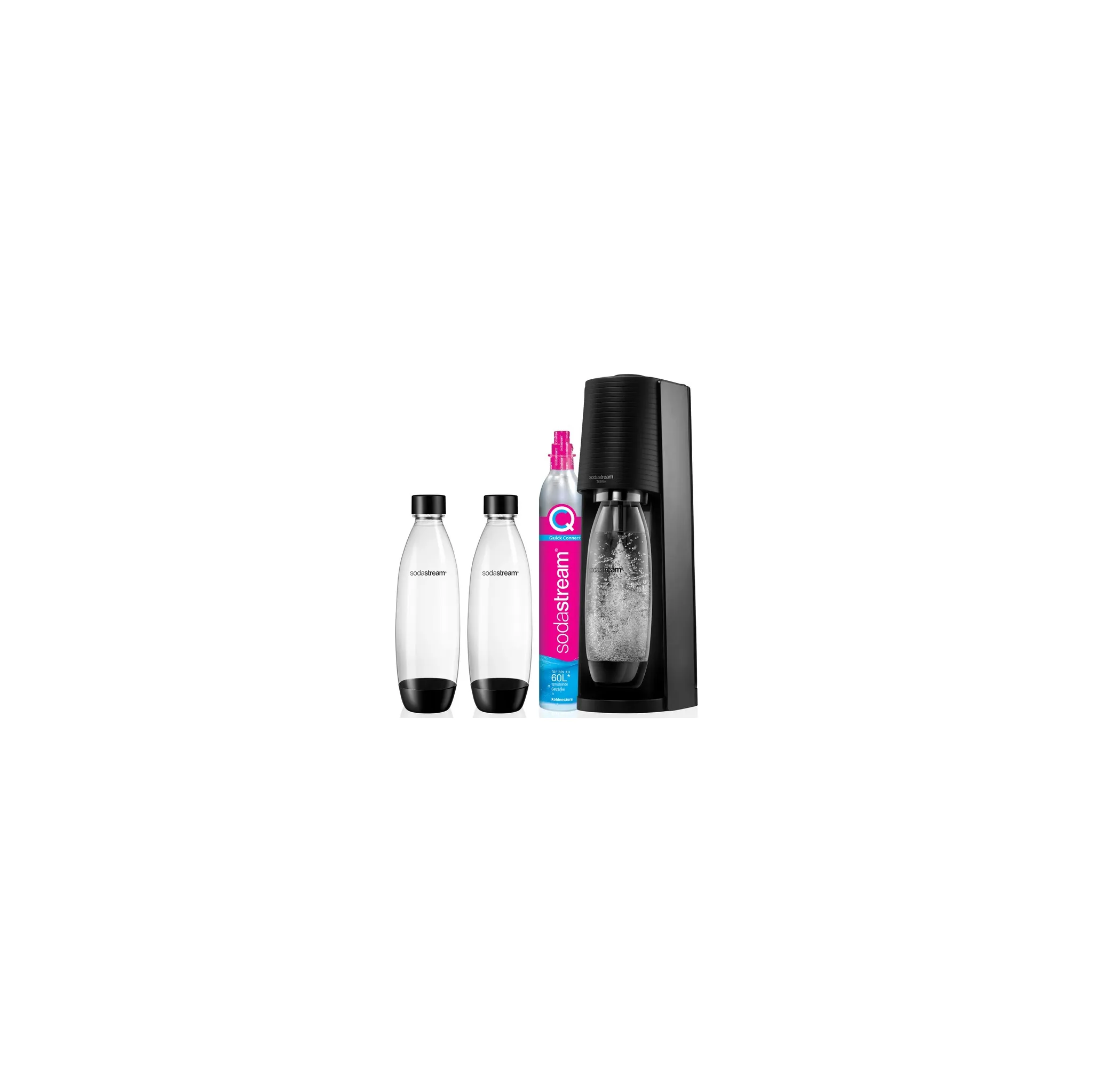 Fotografie 1 - Výrobník sody SodaStream Terra černý + 2 lahve