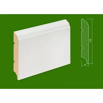 soklová lišta NOVÁK Podlahová - soklová lišta 119x16 dřevěná bílá RAL9003 WL119/9003