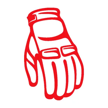 Samolepící dekorace SAMOLEPKA Motorkářské rukavice 001 pravá (10 - červená) NA AUTO, NÁLEPKA, FÓLIE, POLEP, TUNING, VLASTNÍ TEXT, TISK, AUTOSAMOLEPKY.cz, POLEPY, OBRÁZEK, LOGO, SAMOLEPKY