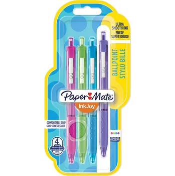 PAPER MATE gelové pero InkJoy klikací, 4ks sekundární