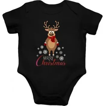 Žertovný předmět Merry Christmas - sob - dětské body s potiskem- Tričkový.cz