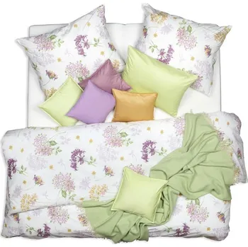 Povlečení SCANquilt povlečení FINO DESIGN lily bílofialová 140 x 200/70 x 90 cm