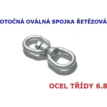 Otočné oválné oko - spojka pro řetěz - M20 - nosnost 2500 kg, žárový zinek