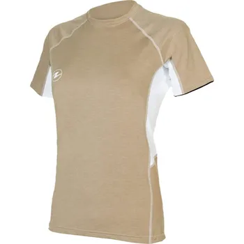 Dámské tričko Dámské tričko Aqualung RASHGUARD LOOSE FIT, béžová/bílá Velikost: XS CL2760609XS