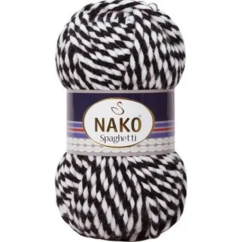 Příze Nako Pletací příze Nako spaghetti 3086 - černobílá